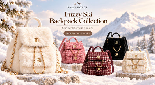 PSN Cream White Faux Fur Backpack – Gold Chain & Charm Detail